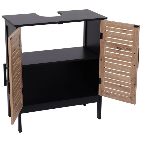 TENDANCE Podni element za umivaonik 60x30x70cm Bergen, crna/braon - 9900763