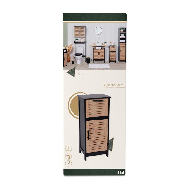 TENDANCE Kupatilski ormarić sa vratima i fiokom 83x36.5x30cm Bergen, braon/crna - 9902763