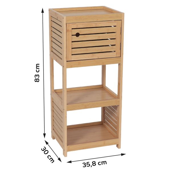 TENDANCE Kupatilska polica sa jednim vratima 36.5x30x83cm Trinidad, braon - 9902764