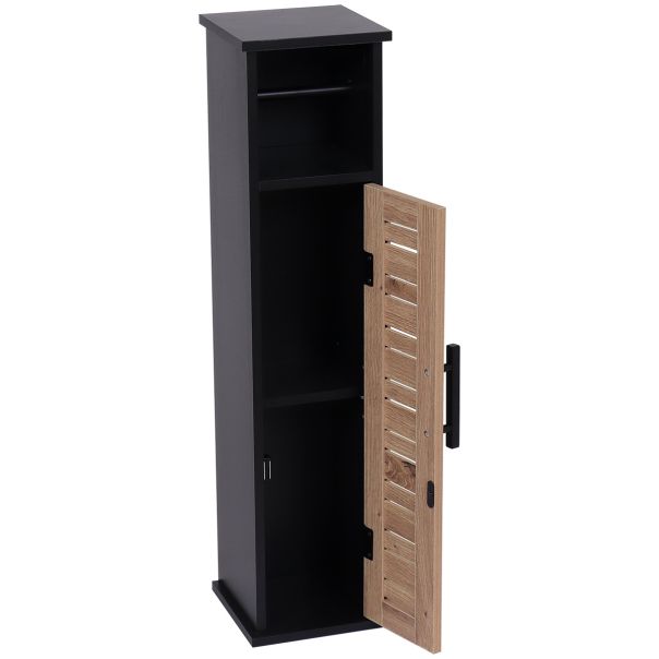 TENDANCE Držač toalet papira sa ostavom 18x18x75cm Bergen, crna/braon - 9912763