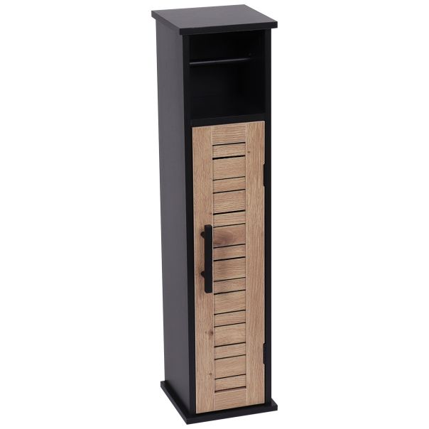 TENDANCE Držač toalet papira sa ostavom 18x18x75cm Bergen, crna/braon - 9912763