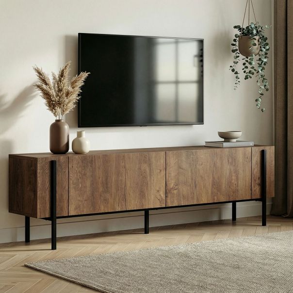 NORDURE TV komoda Nexus, braon/crna - EP3057773