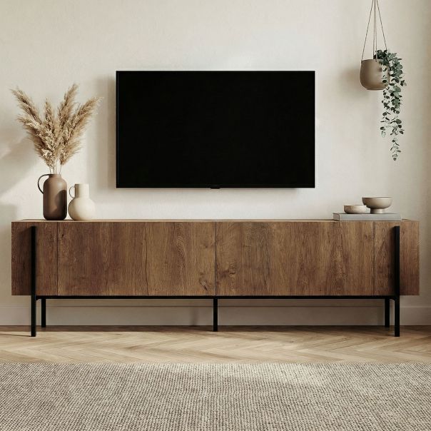NORDURE TV komoda Nexus, braon/crna - EP3057773