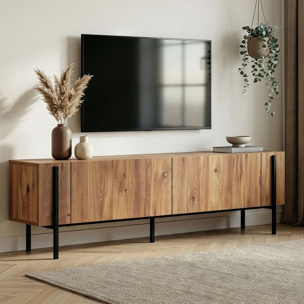 NORDURE TV komoda Nexus, braon/crna - EP3057779