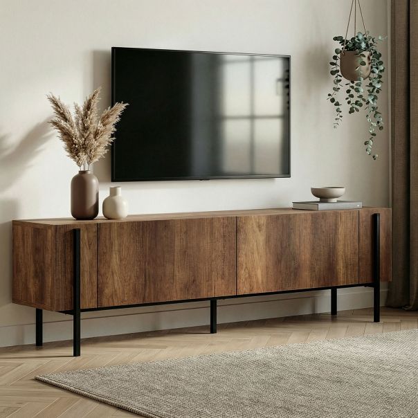 NORDURE TV komoda Nexus, braon/crna - EP3057791