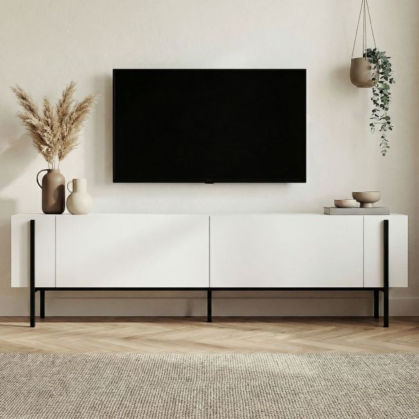NORDURE TV komoda Nexus, bela/crna - EP3057809