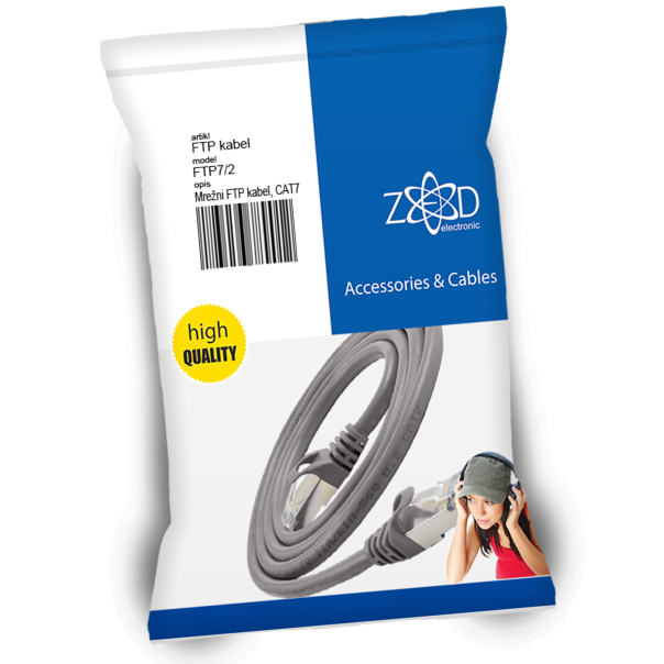 ZED electronic Mrežni FTP kabel, CAT7, dužina 2.0 metar - FTP7/2 - EP2963405