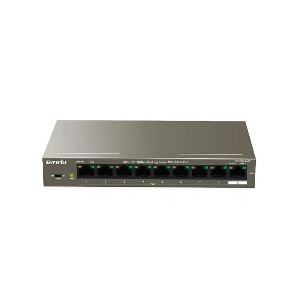 TENDA Svič 10/100 9-port TEF1109P-8-63W 8-PoE port - 6932849431247