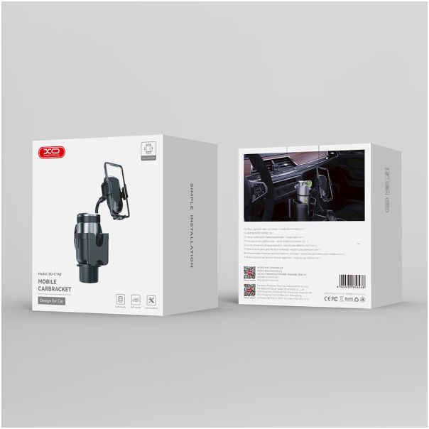 FOREVER Auto držač telefona i čaše, crna - GSM187574