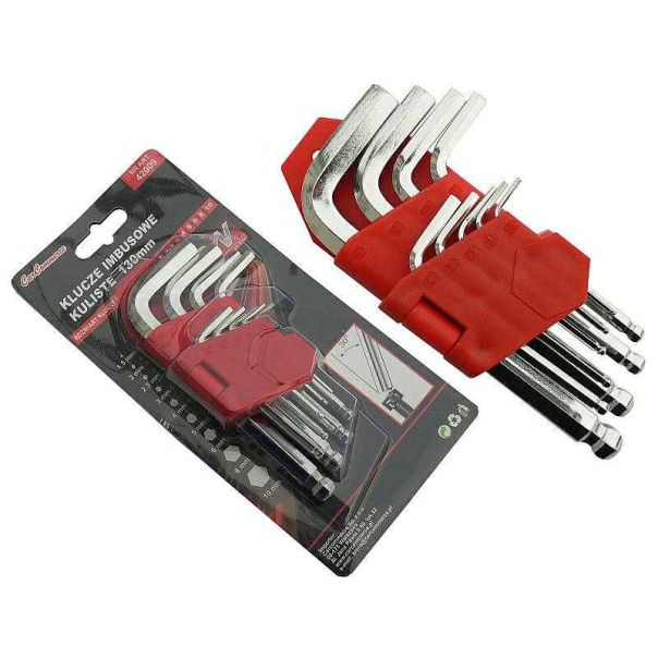 CARCO Set imbus ključeva  loptasta glava 9kom (1.5-2-2.5-3-4-5-6-8-10) kraci 130mm - 999_42009
