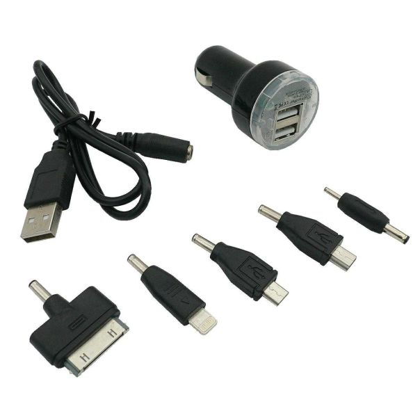 CARCO Dupli usb punjač za kola sa 7 adaptera 12-24v 1a+2.1a - 999_42472