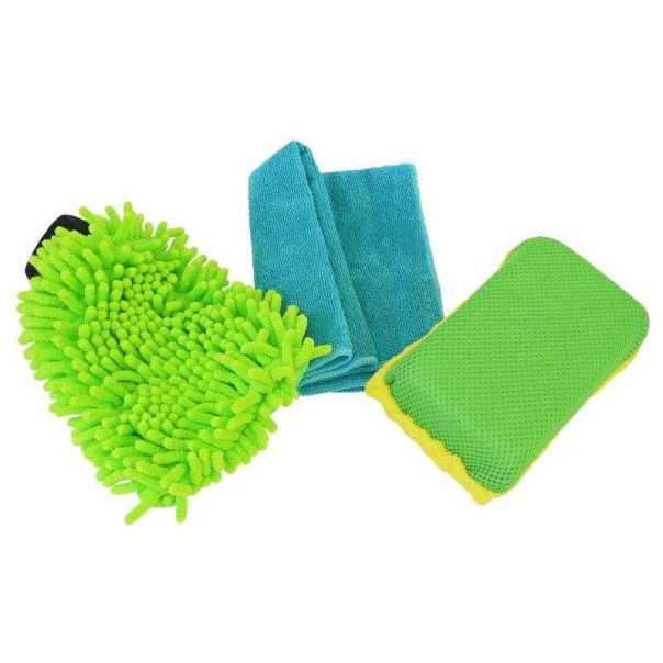 CARCO Set za čišćenje 3u1 mikrofiber krpa 40X40cm+rukavica 23.5X14cm+sunđer dvostrani 18X11X5.5cm - 999_42908