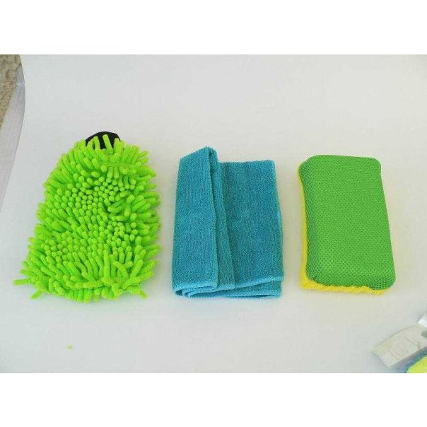 CARCO Set za čišćenje 3u1 mikrofiber krpa 40X40cm+rukavica 23.5X14cm+sunđer dvostrani 18X11X5.5cm - 999_42908