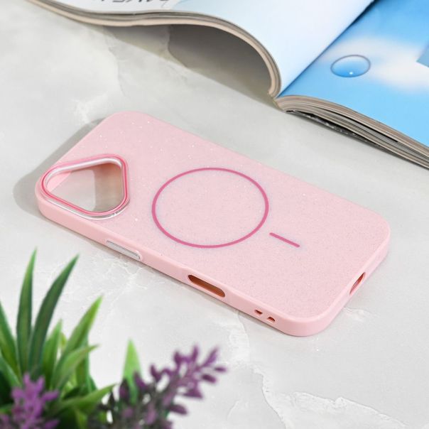 Maska za iPhone 17 6.3 Magsafe Sparkle Dust roze - 222928