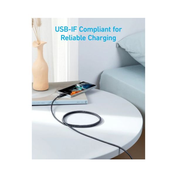 ANKER 322 USB tip-C na USB tip-C kabl M/M 1.8m, 60W, pleteni, crni - EP3262820