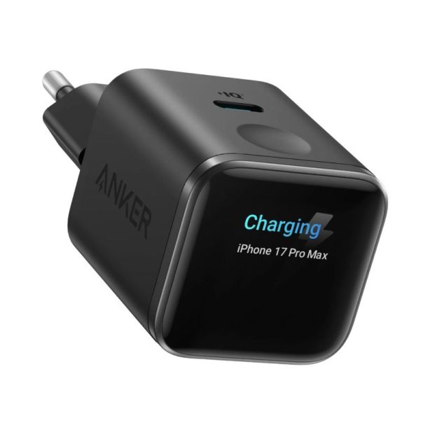 Nano 45W putni zidni punjač sa ekranom, USB-C port, crni - EP3262799
