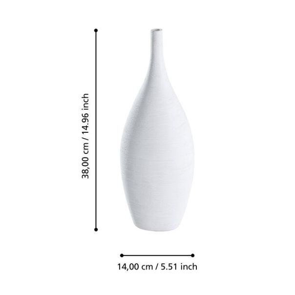EGLO Keramička vaza 38cm Saryksu, bela - 421409