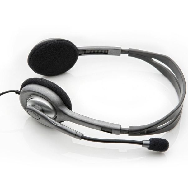 LOGITECH H110 Corded Stereo Headset - GRAY/SILVER - Dual Plug - EP2950750