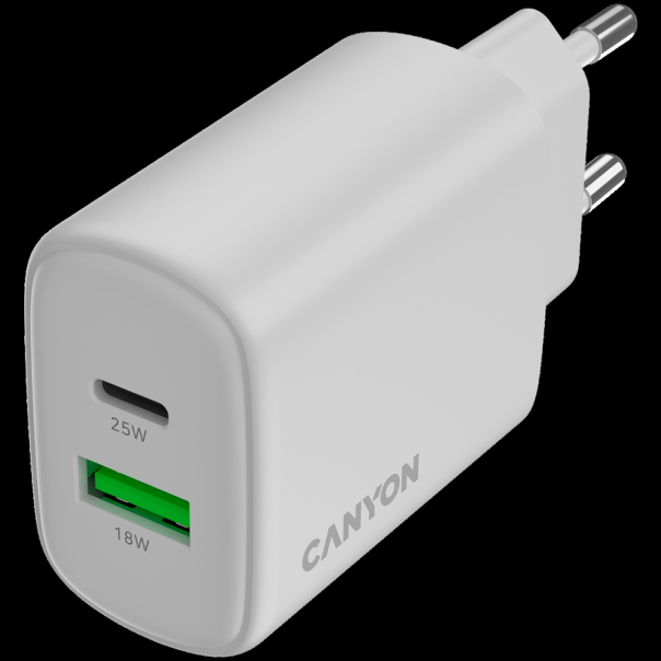 CANYON charger OnCharge 250 25W 1xPD 1xQC EU White - EP2840683