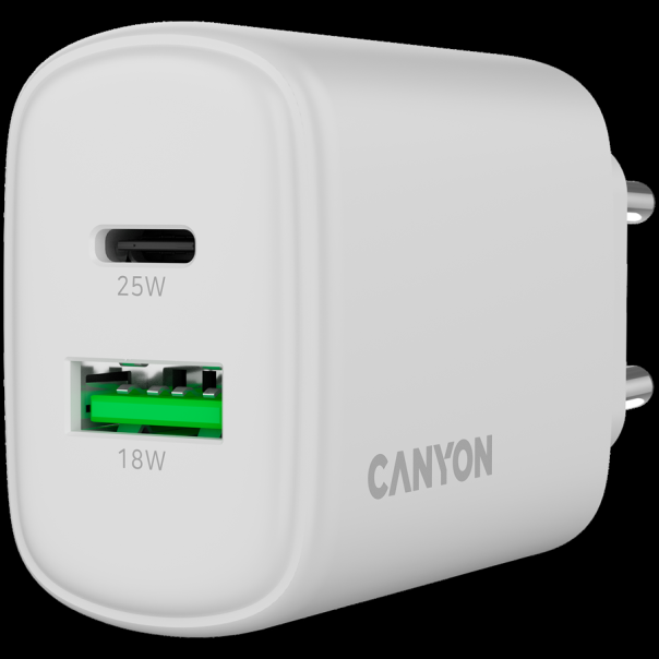 CANYON charger OnCharge 250 25W 1xPD 1xQC EU White - EP2840683