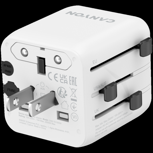 CANYON Travel Adapter OnTour One EU/UK/US/AUS White - EP2848327