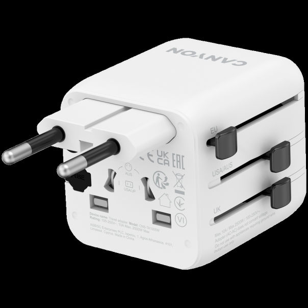 CANYON Travel Adapter OnTour One EU/UK/US/AUS White - EP2848327