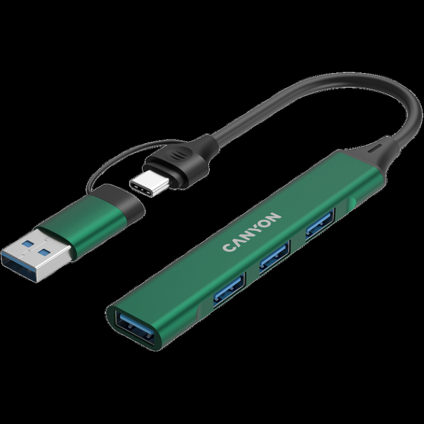 CANYON hub DS-02 4in1 USB-A/C Green - EP2842006