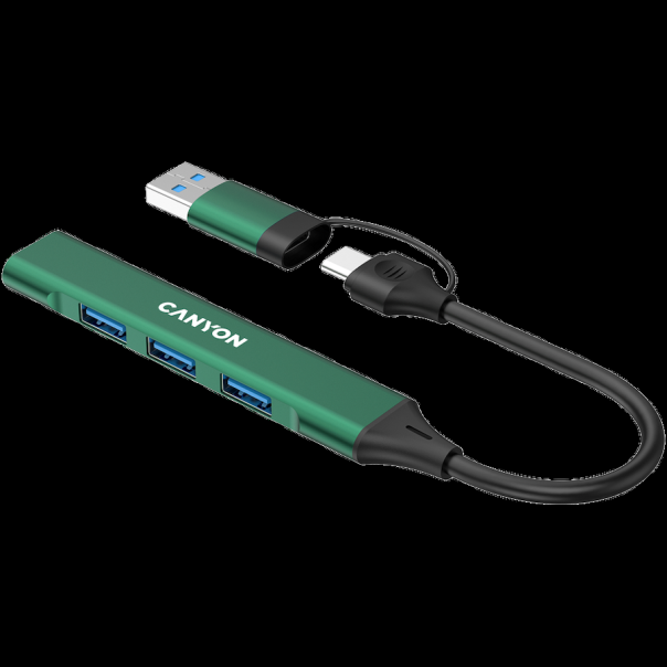 CANYON hub DS-02 4in1 USB-A/C Green - EP2842006
