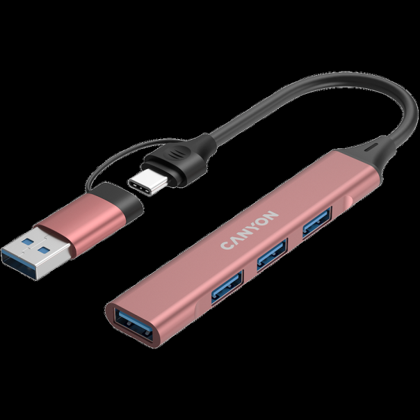 CANYON hub DS-02 4in1 USB-A/C Pink - EP2862475