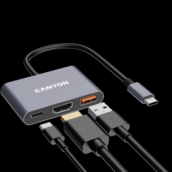 CANYON hub DS-4 3in1 USB-C Grey - EP2846588