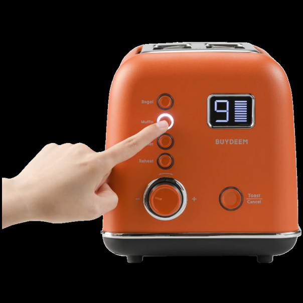 BUYDEEM 2 Slice Automatic Metal Toaster, model DT730E, color Koi Red, EU - EP2922814