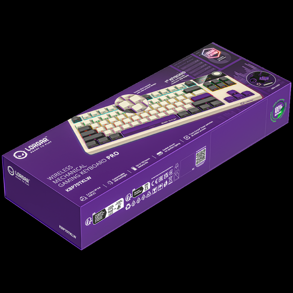 LORGAR KBP70TKLW, Wireless TKL Mechanical Gaming Keyboard Pro, Beige, EN layout - EP3199505