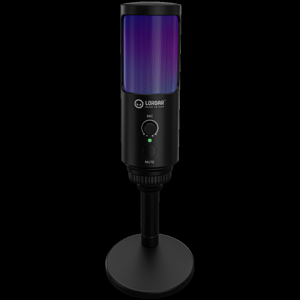 LORGAR SMP40, RGB Microphone with external mute button and metal stand, Black - EP3013455