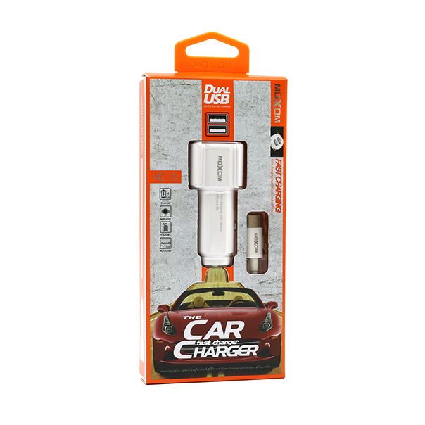MOXOM Auto punjač KC-15 2xUSB 5V/2.4A Type C, bela - A503