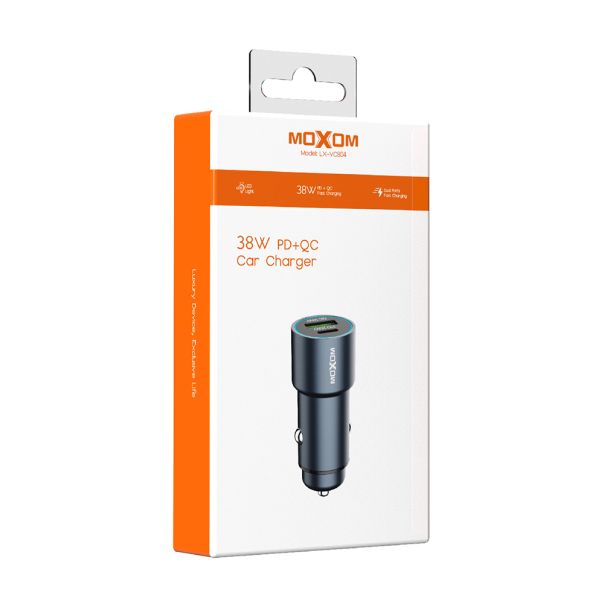 MOXOM Auto punjač LX-VC804 PD+QC 38W, crna - A711