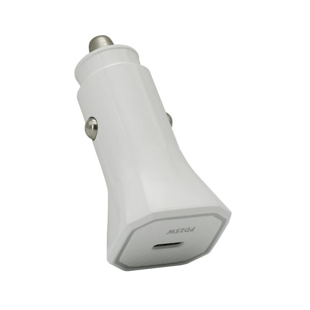 Auto Punjač 25W Type-C ulaz bez kabla, bela - A719