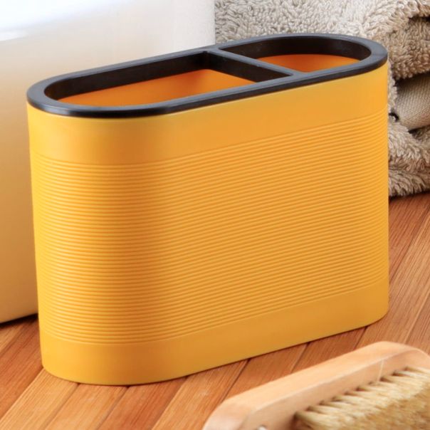 TENDANCE Čaša za četkice 9.4x13.5x6 cm, žuta/crna - AA63150123