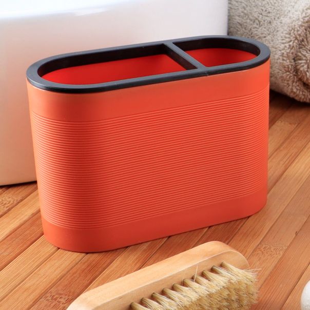 TENDANCE Čaša za četkice 9.4x13.5x6 cm, narandžasta/crna - AA63150124