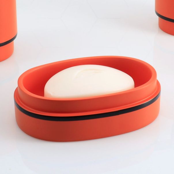 TENDANCE Posuda za sapun 3.6x12.7x9cm, narandžasta/crna - AA64140124