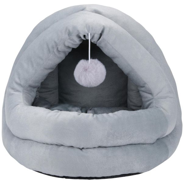 PET COMFORT Krevet za mačke sa visećom lopticom Sivi 42 × 40 × 38 cm - EP3174572