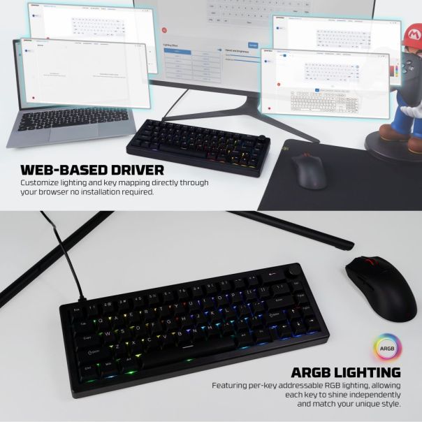 Tastatura Mehanicka Gaming Fantech MK614 Atom x66 Retro bez (ice apricot switch) - EP3093830
