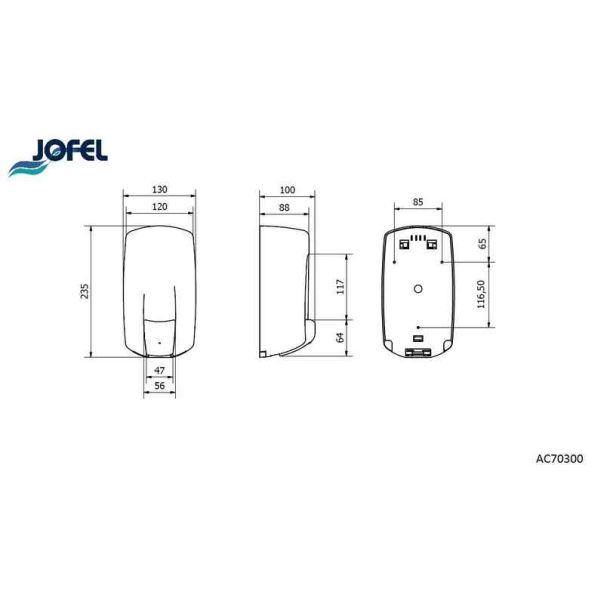 JOFEL Dozer za tečni sapun 1L, siva - AC70300