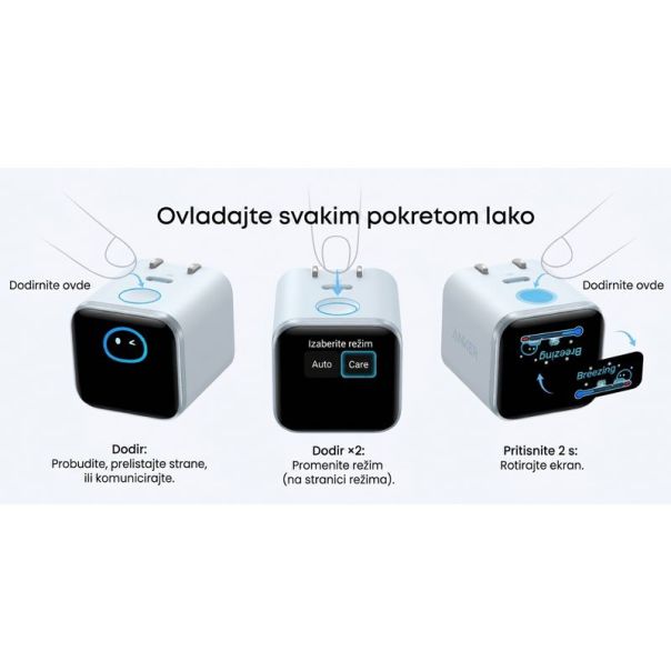 Nano 45W putni zidni punjač sa ekranom, USB-C port, beli - EP3262853