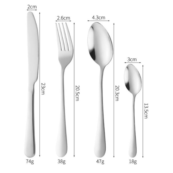 Set pribora za jelo od 24 komada, materijal 410 nerđajući čelik - EP3204137
