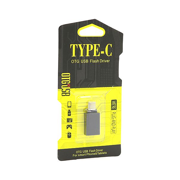 Adapter OTG Type C USB metalni, crna - AD299
