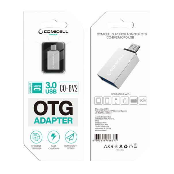COMICELL Adapter OTG Superior CO-BV2 Micro USB, siva - AD426