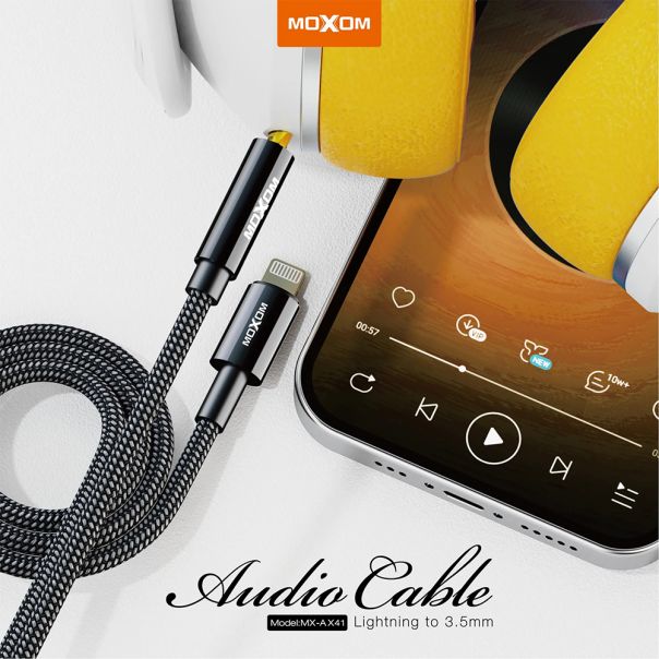MOXOM Adapter audio MX-AX41 Lightning na AUX 3.5mm, muski - AD441