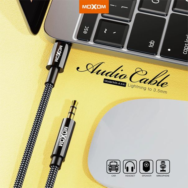 MOXOM Adapter audio MX-AX41 Lightning na AUX 3.5mm, muski - AD441