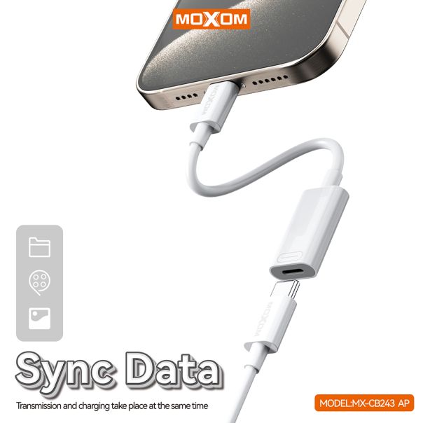 MOXOM Adapter OTG MX-CB243, Type-C na Lightning, bela - AD447