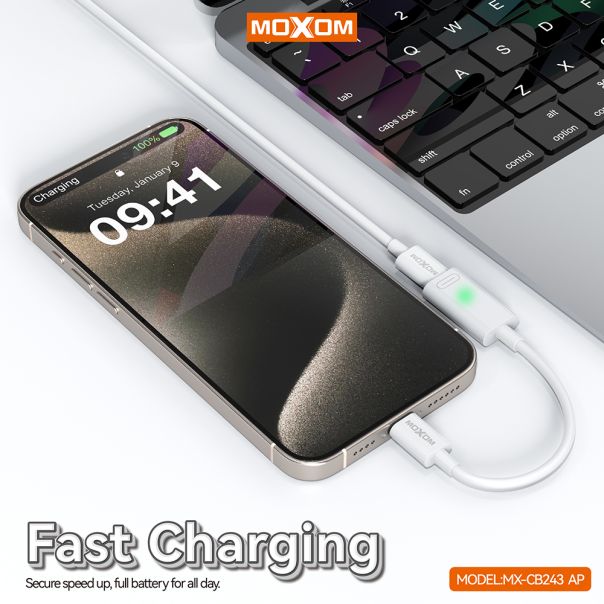 MOXOM Adapter OTG MX-CB243, Type-C na Lightning, bela - AD447